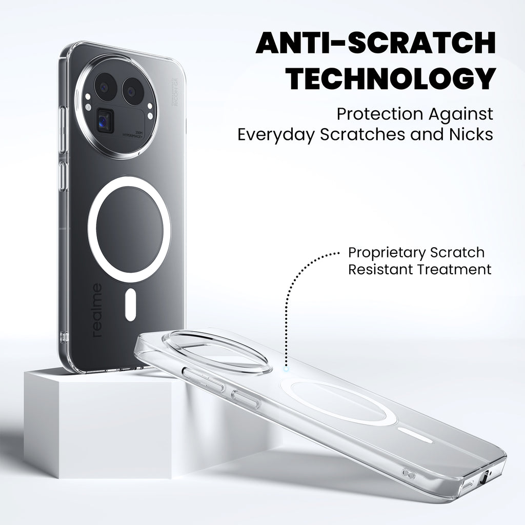 Anti Yellow Magsafe Clear Case for Realme 12 5G