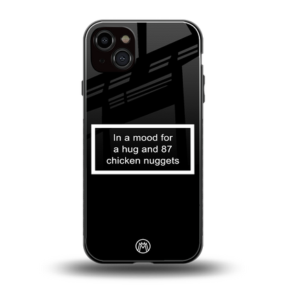 87 chicken nuggets black edition back phone cover | glass case for iphone 15 plus