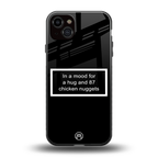 87 chicken nuggets black edition back phone cover | glass case for iphone 14 plus