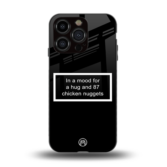 87 chicken nuggets black edition back phone cover | glass case for iphone 15 pro