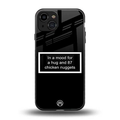 87 chicken nuggets black edition back phone cover | glass case for iphone 15