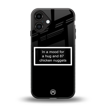 87 chicken nuggets black edition back phone cover | glass case for iphone 16 plus