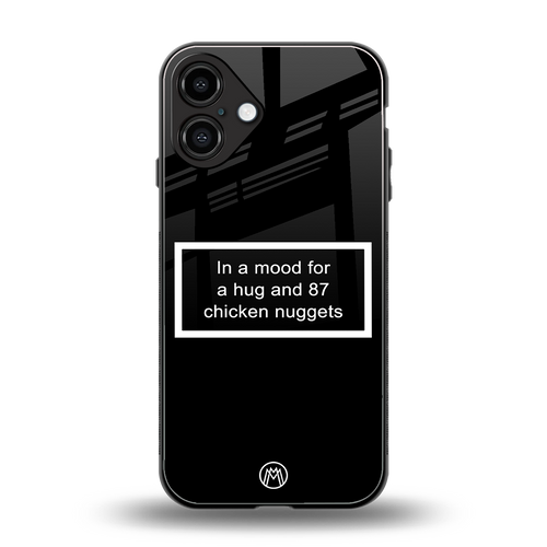 87 chicken nuggets black edition back phone cover | glass case for iphone 16 plus