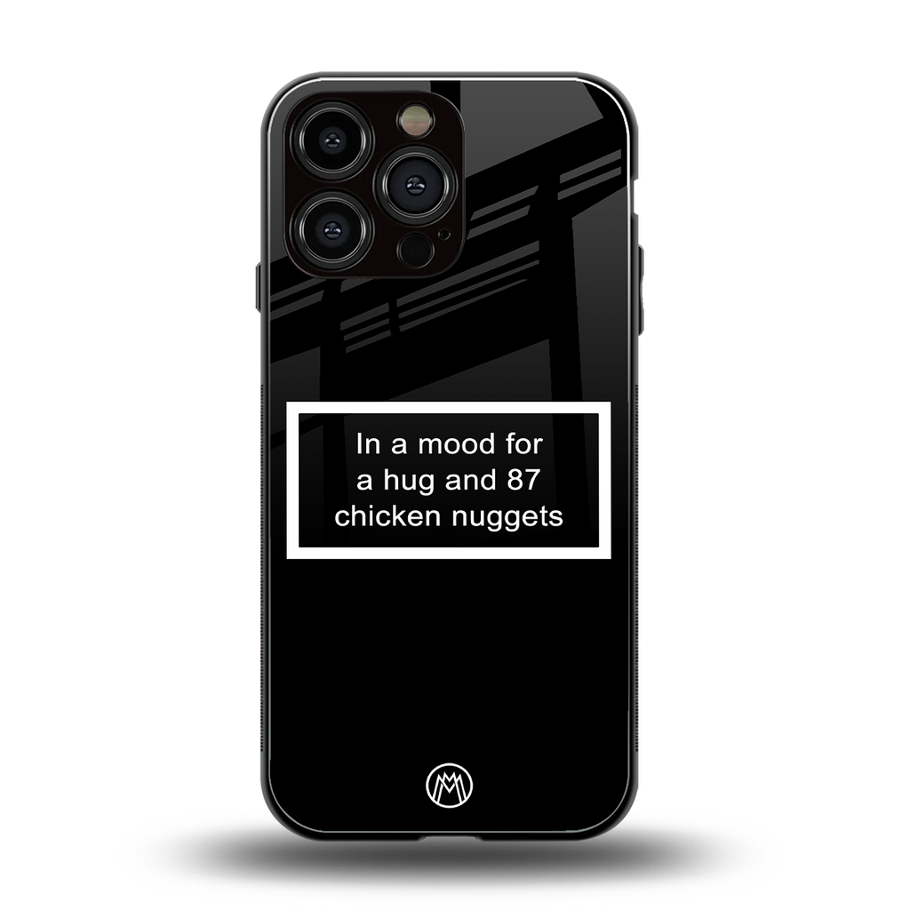 87 chicken nuggets black edition back phone cover | glass case for iphone 16 pro max