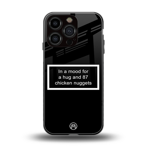 87 chicken nuggets black edition back phone cover | glass case for iphone 16 pro