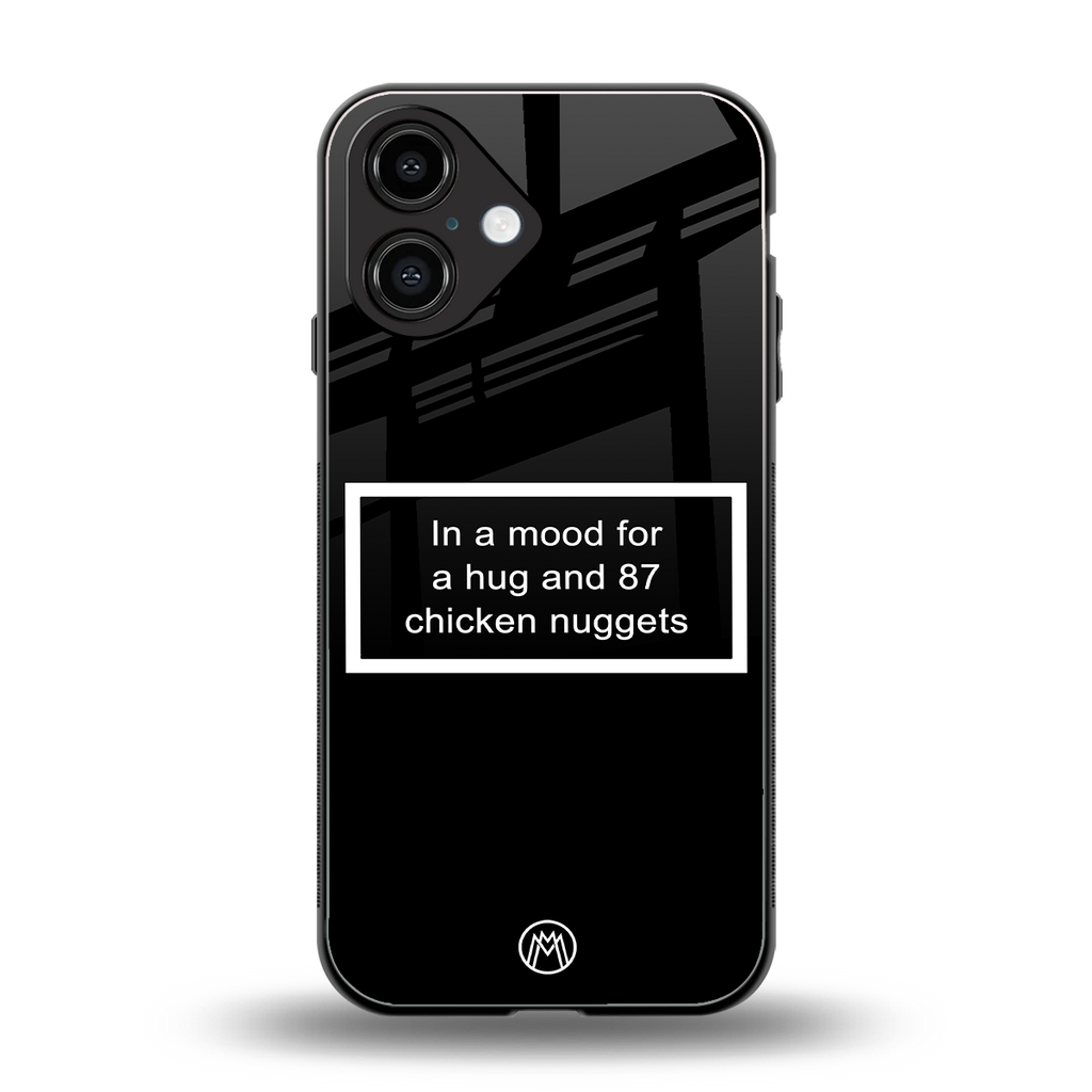 87 chicken nuggets black edition back phone cover | glass case for iphone 16