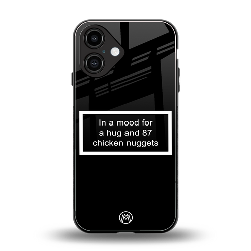 87 chicken nuggets black edition back phone cover | glass case for iphone 16