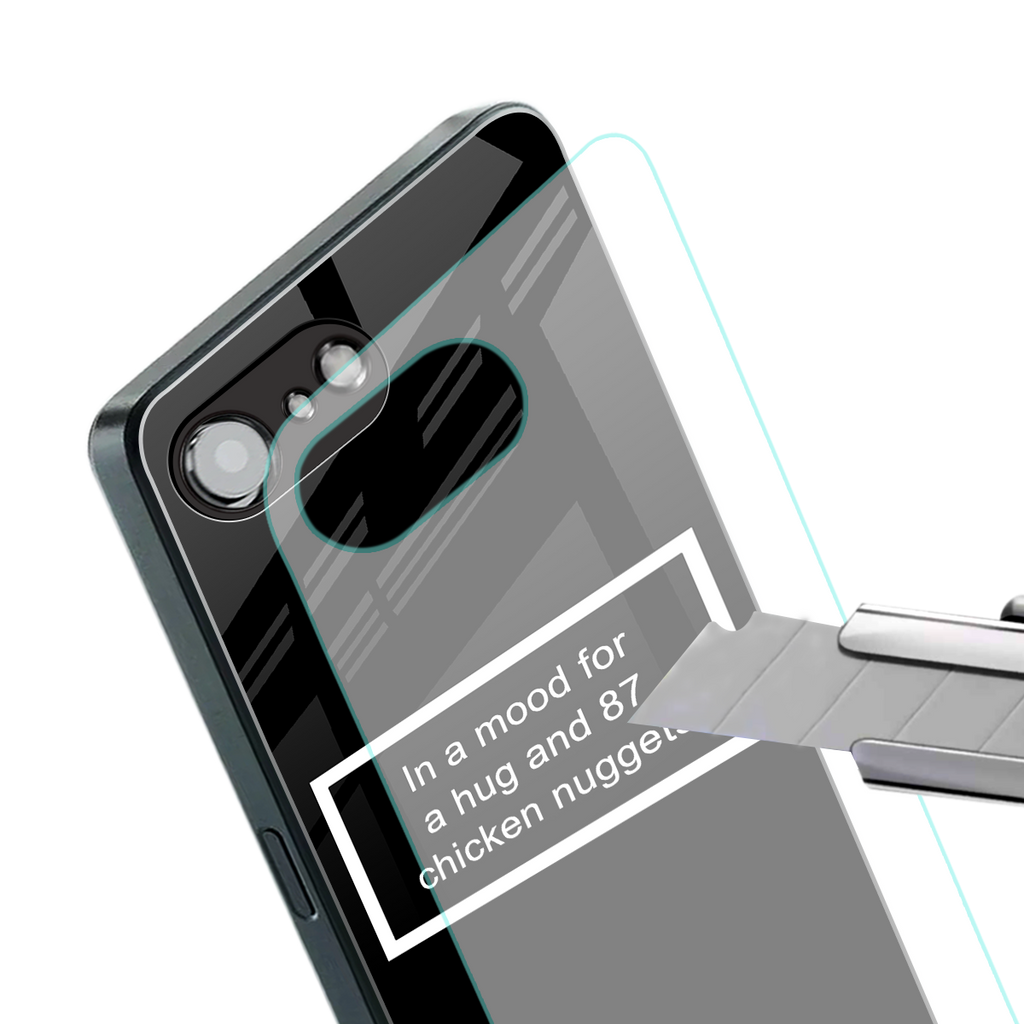 87 chicken nuggets black edition back phone cover | glass case for iphone 16e