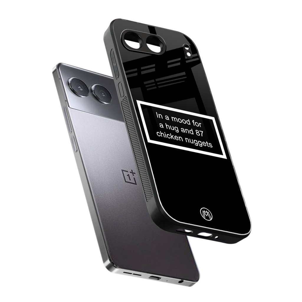 87 chicken nuggets black edition back phone cover | glass case for oneplus nord 4