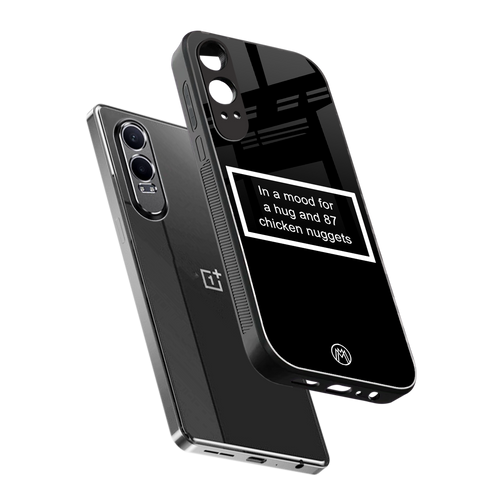 87 chicken nuggets black edition back phone cover | glass case for oneplus nord ce 4 lite