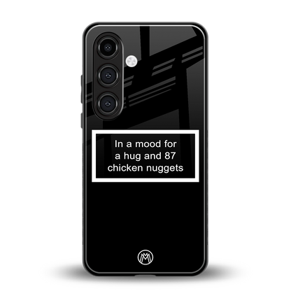 87 chicken nuggets black edition back phone cover | glass case for samsung galaxy s24 fe