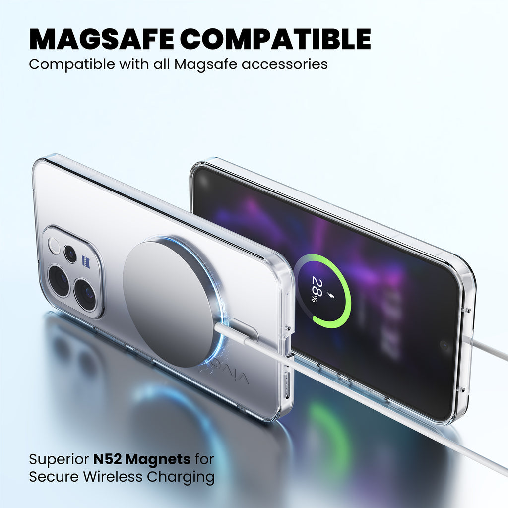 Anti Yellow Magsafe Clear Case for Vivo V70 Elite