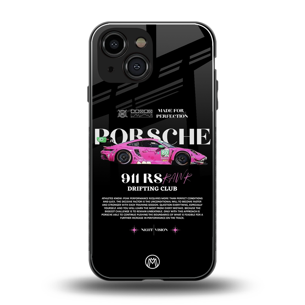 911 drifting club back phone cover | glass case for iphone 13 mini