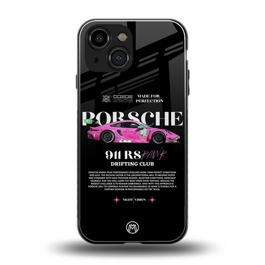 911 drifting club back phone cover | glass case for iphone 13 mini