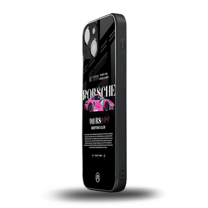 911 drifting club back phone cover | glass case for iphone 13 mini