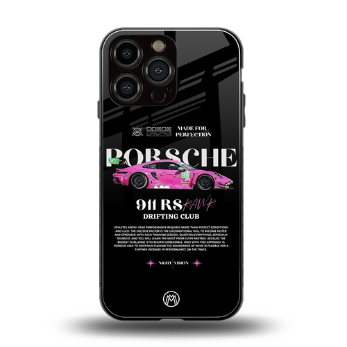 911 drifting club back phone cover | glass case for iphone 13 pro max