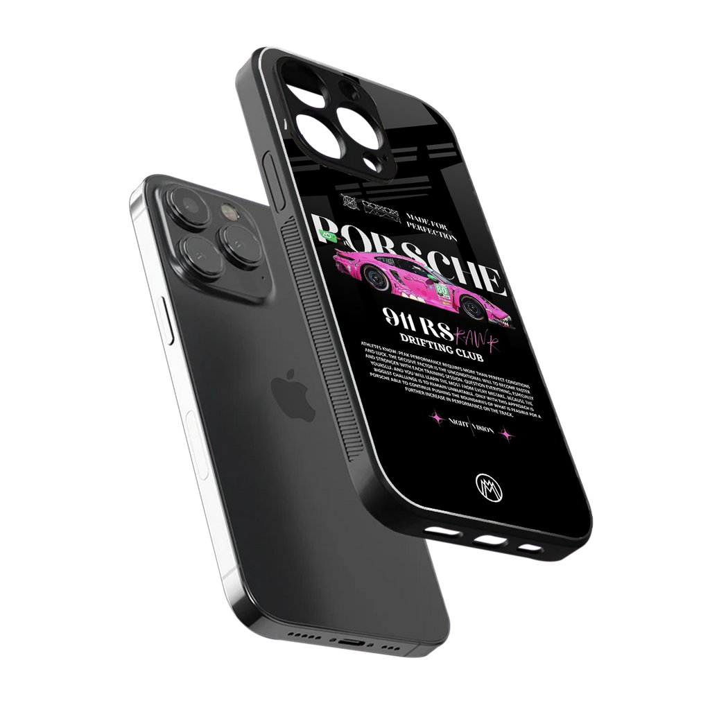 911 drifting club back phone cover | glass case for iphone 13 pro