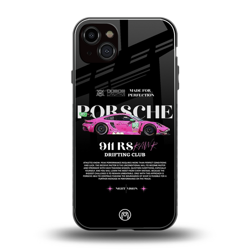 911 drifting club back phone cover | glass case for iphone 14 plus