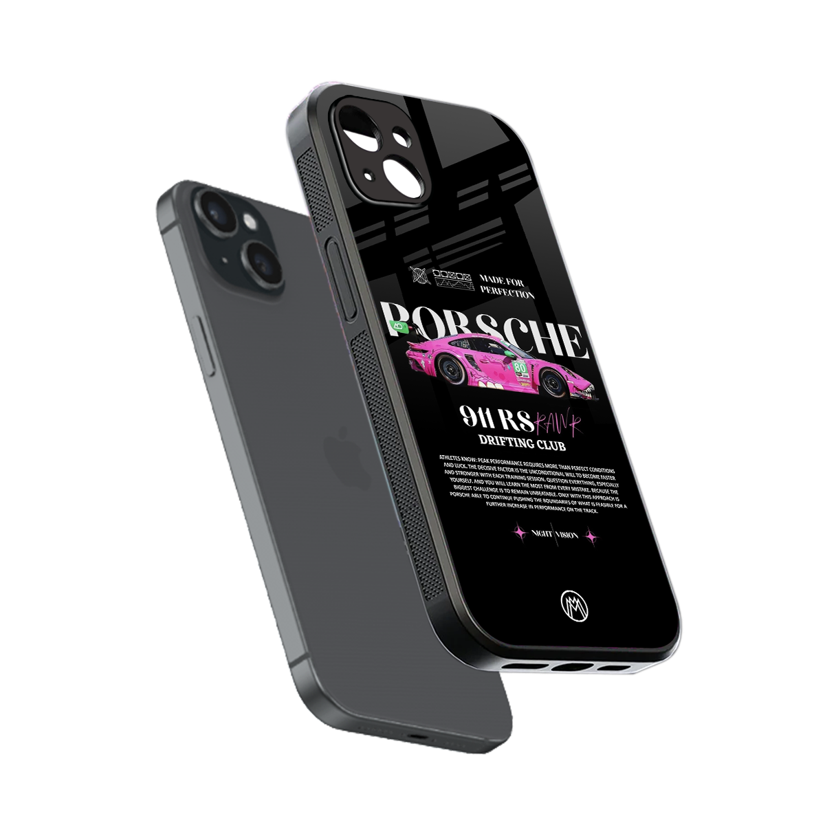 911 drifting club back phone cover | glass case for iphone 15 plus