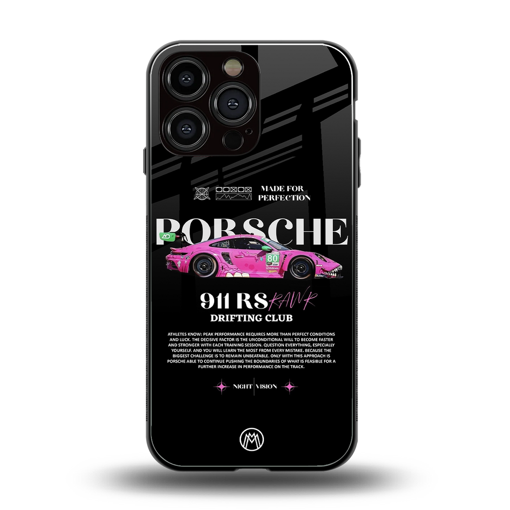 911 drifting club back phone cover | glass case for iphone 15 pro max