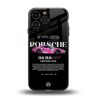 911 drifting club back phone cover | glass case for iphone 14 pro max