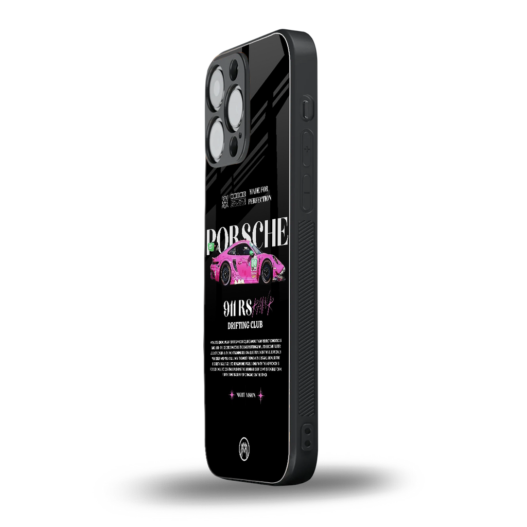 911 drifting club back phone cover | glass case for iphone 14 pro max