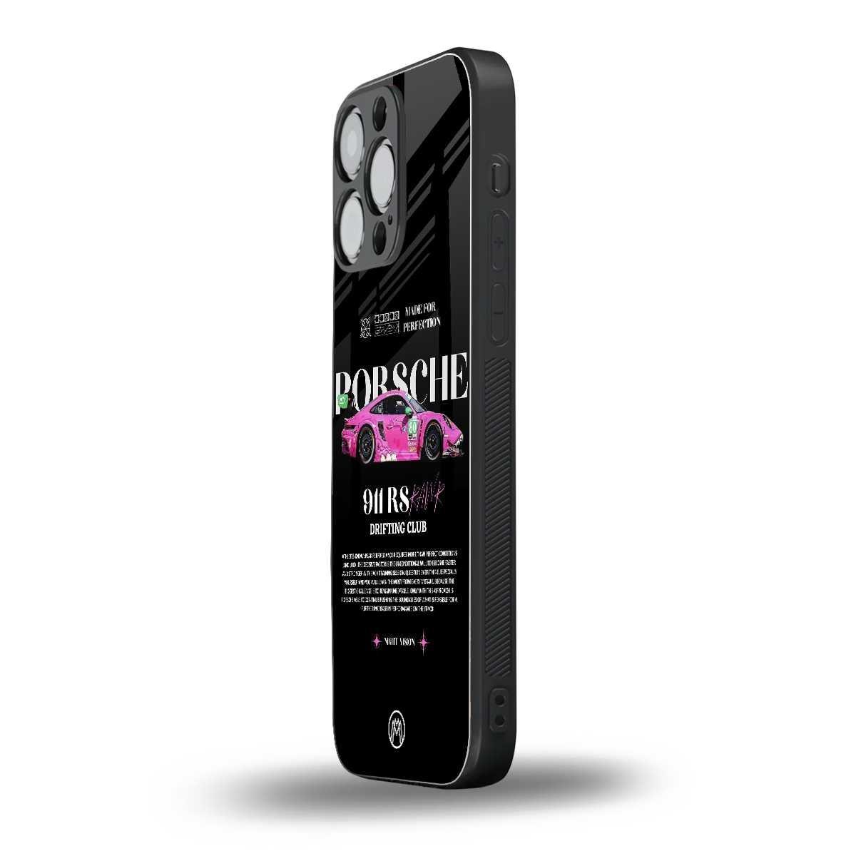 911 drifting club back phone cover | glass case for iphone 14 pro max