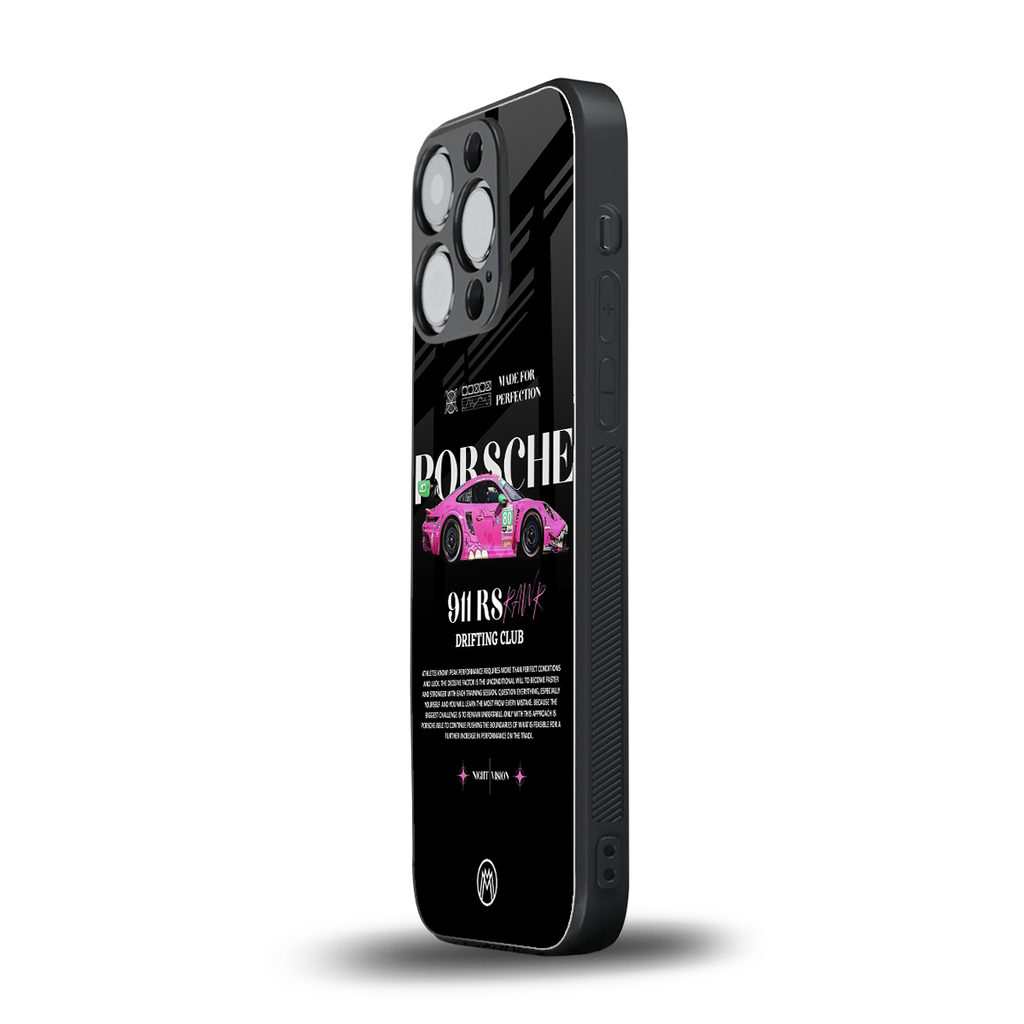 911 drifting club back phone cover | glass case for iphone 15 pro