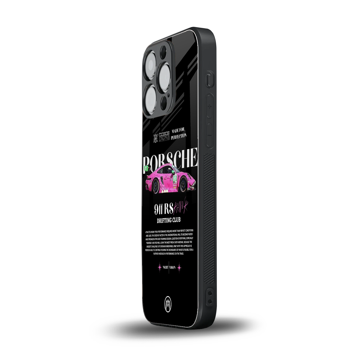 911 drifting club back phone cover | glass case for iphone 14 pro