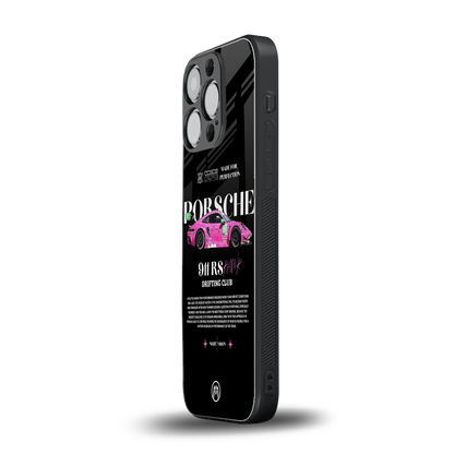 911 drifting club back phone cover | glass case for iphone 14 pro