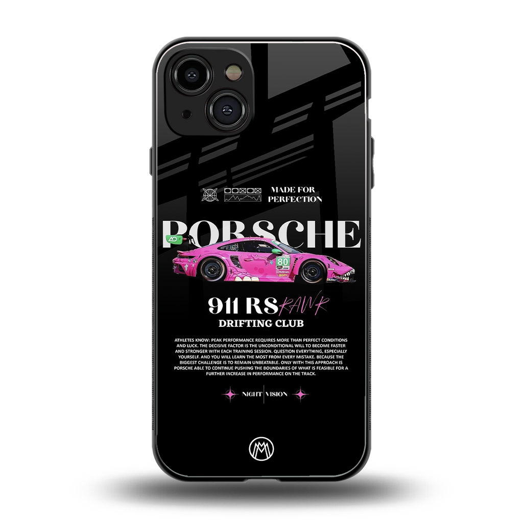 911 drifting club back phone cover | glass case for iphone 15