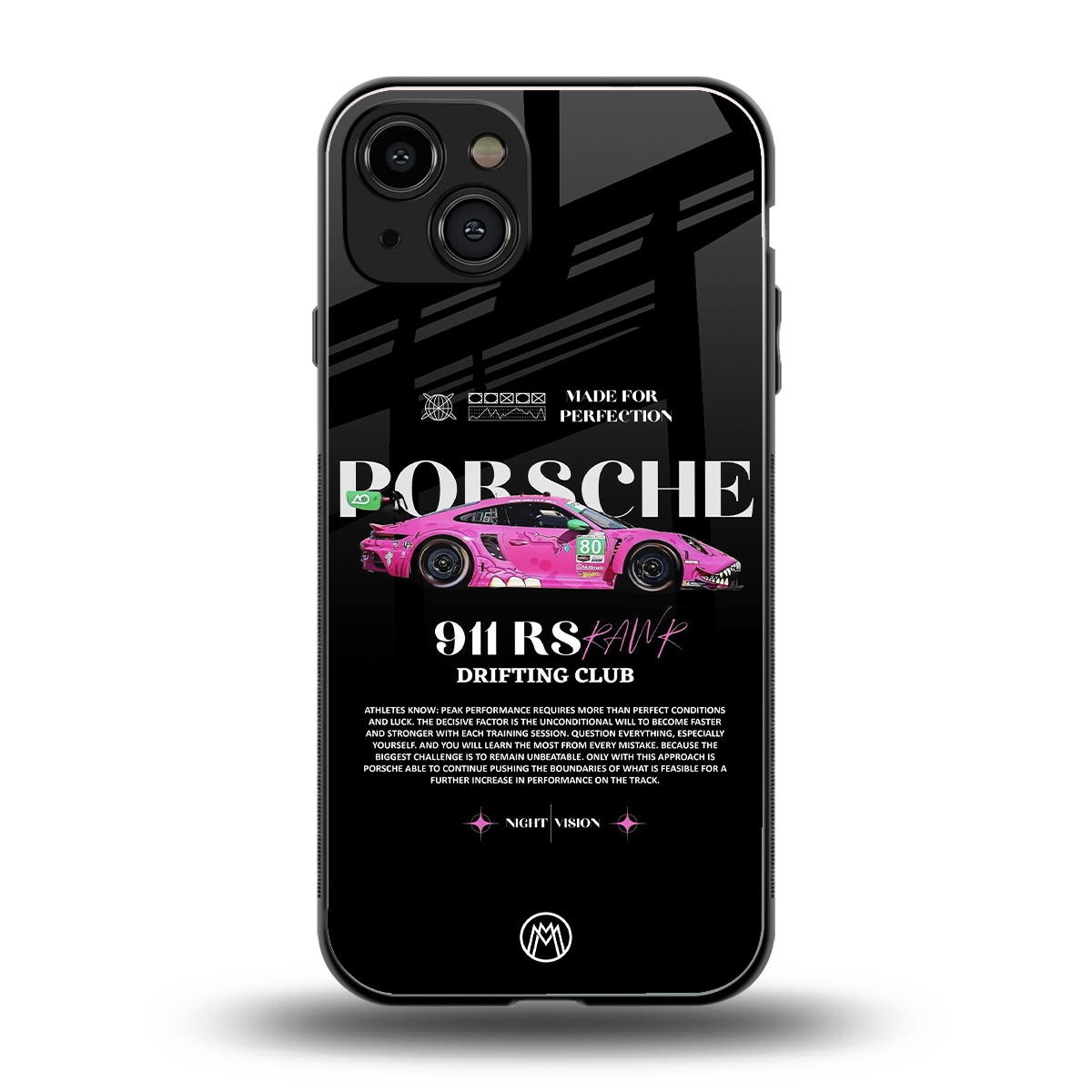 911 drifting club back phone cover | glass case for iphone 15
