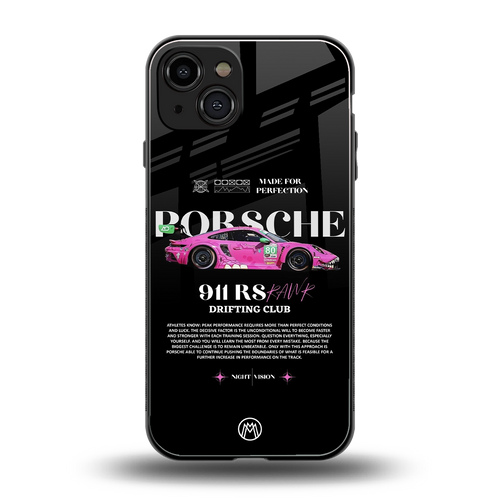 911 drifting club back phone cover | glass case for iphone 15