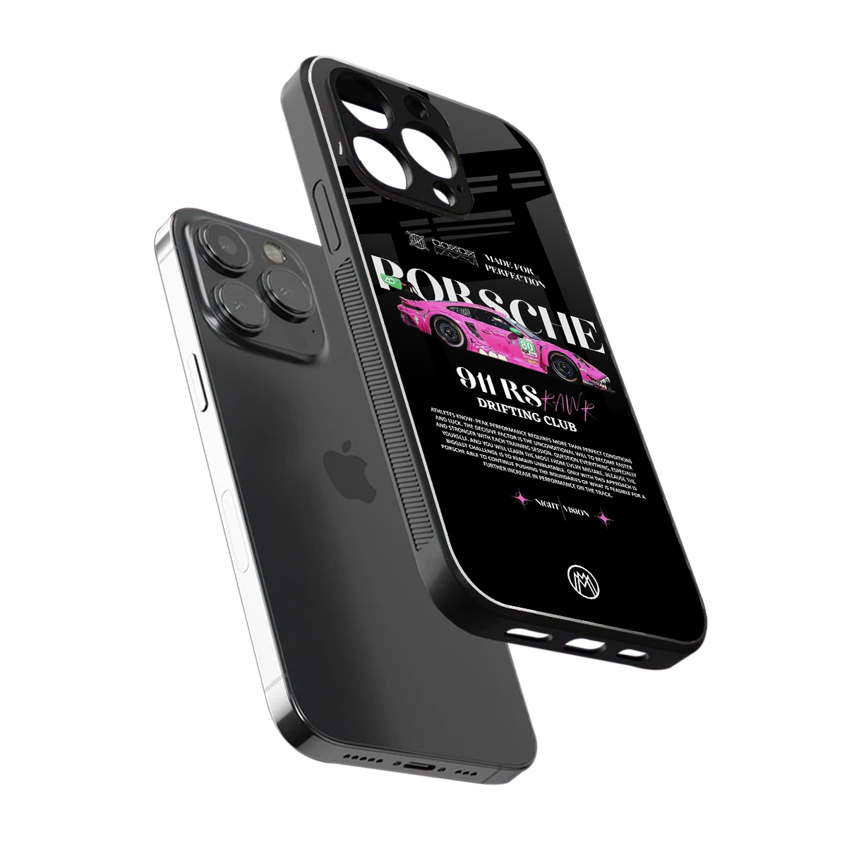 911 drifting club back phone cover | glass case for iphone 14 pro