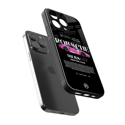 911 drifting club back phone cover | glass case for iphone 14 pro