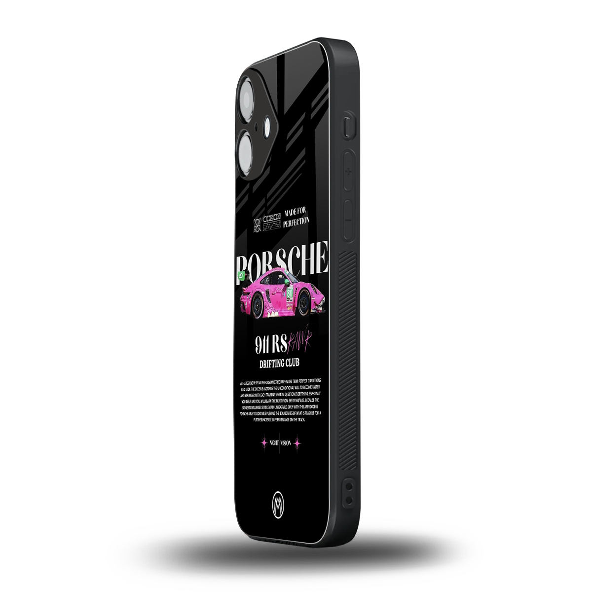 911 drifting club back phone cover | glass case for iphone 16 plus