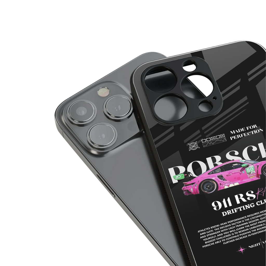 911 drifting club back phone cover | glass case for iphone 13 pro max