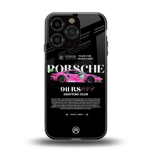 911 drifting club back phone cover | glass case for iphone 16 pro