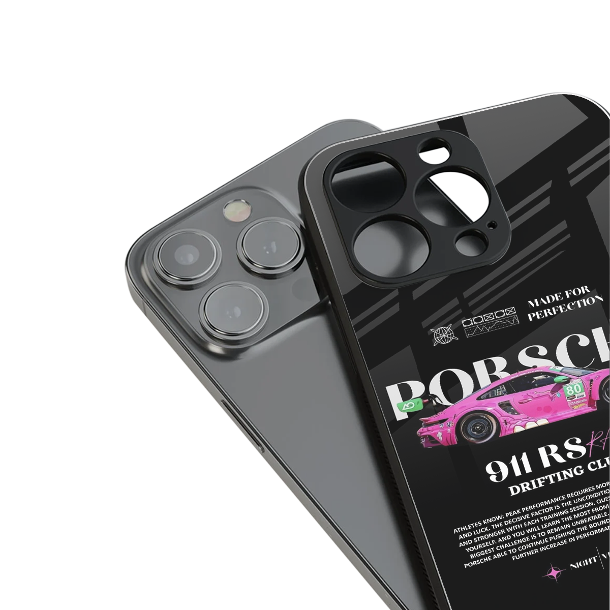 911 drifting club back phone cover | glass case for iphone 15