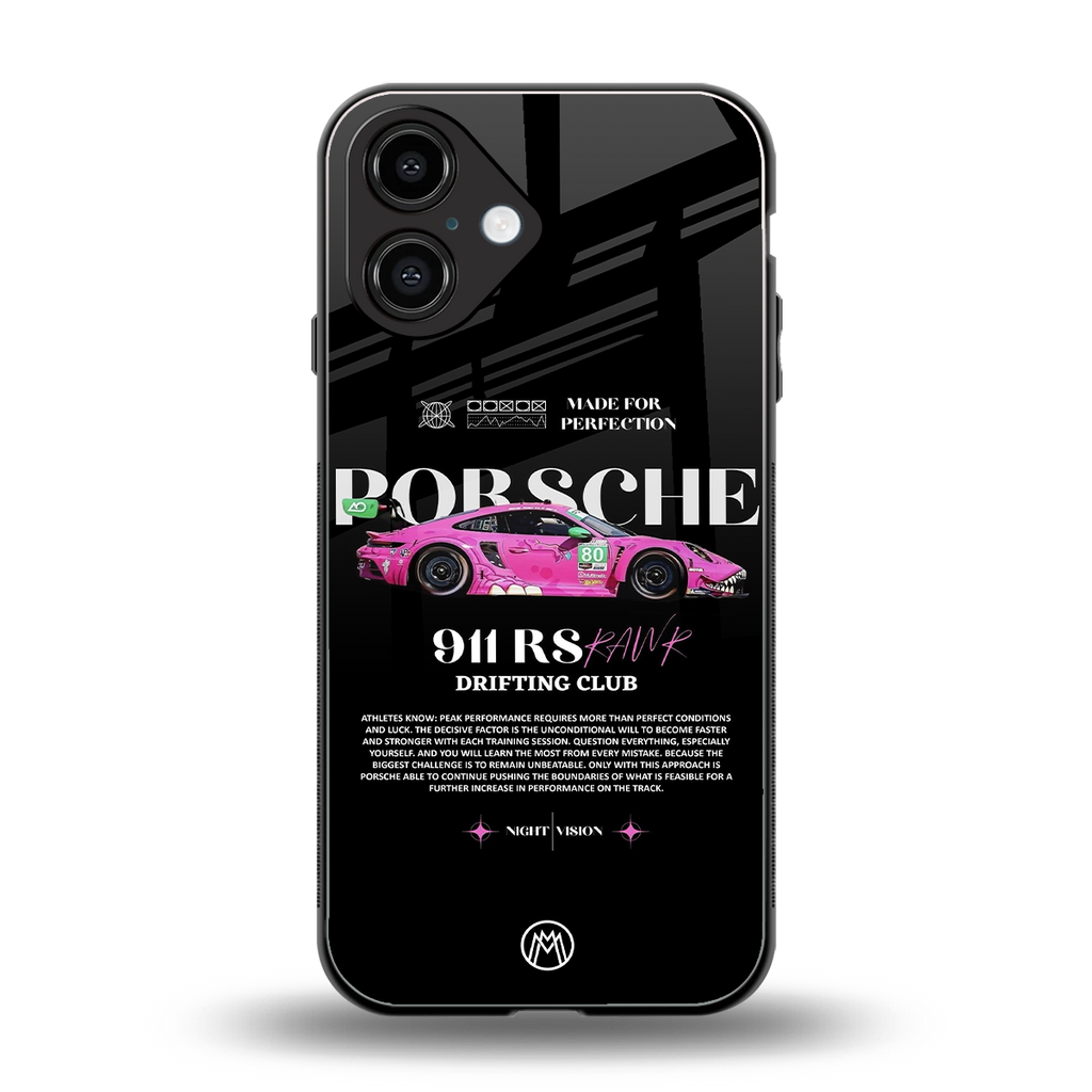 911 drifting club back phone cover | glass case for iphone 16