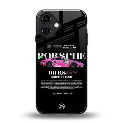 911 drifting club back phone cover | glass case for iphone 16