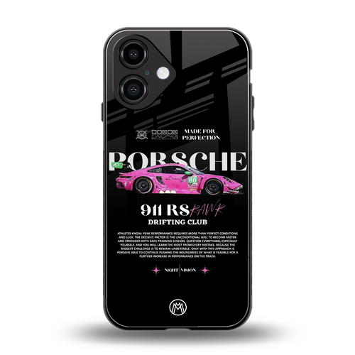 911 drifting club back phone cover | glass case for iphone 16