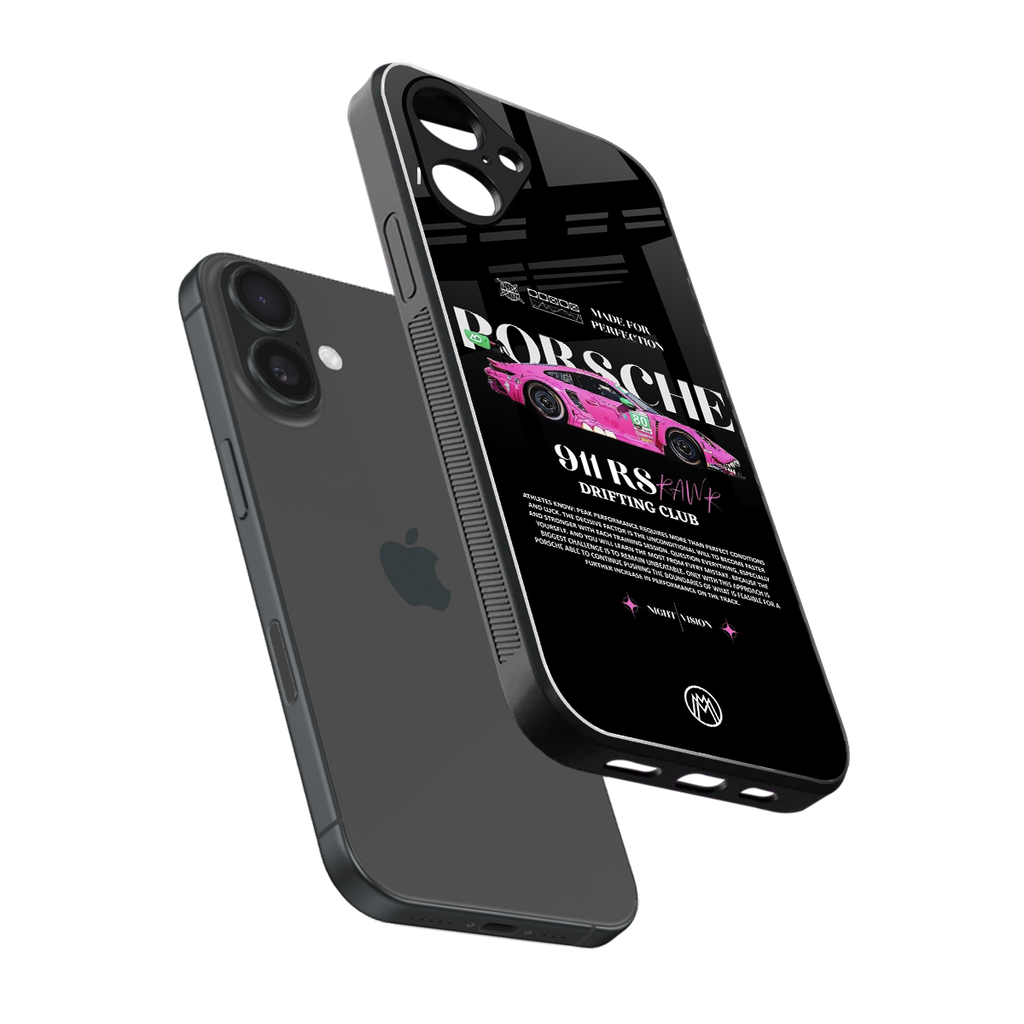 911 drifting club back phone cover | glass case for iphone 16