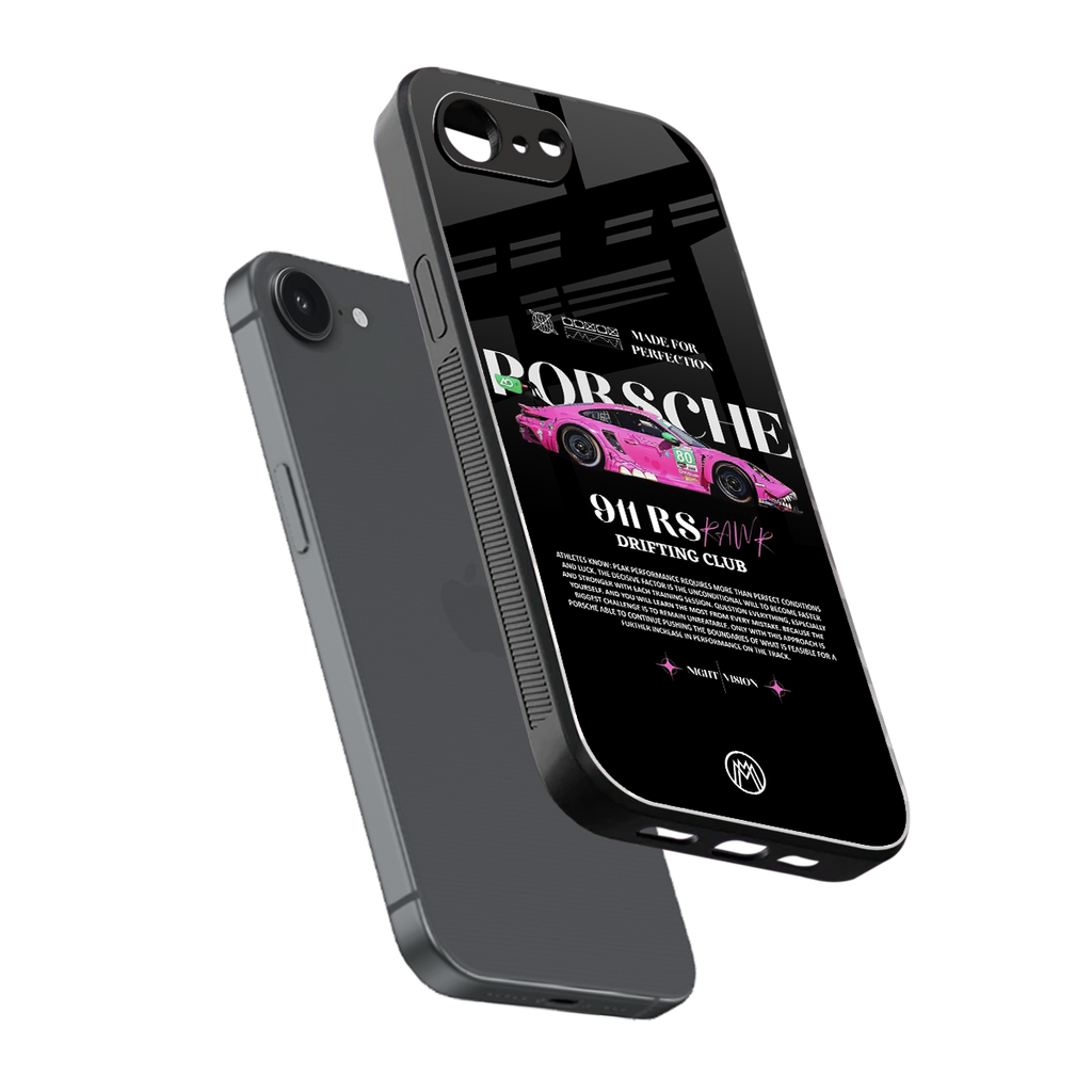 911 drifting club back phone cover | glass case for iphone 16e