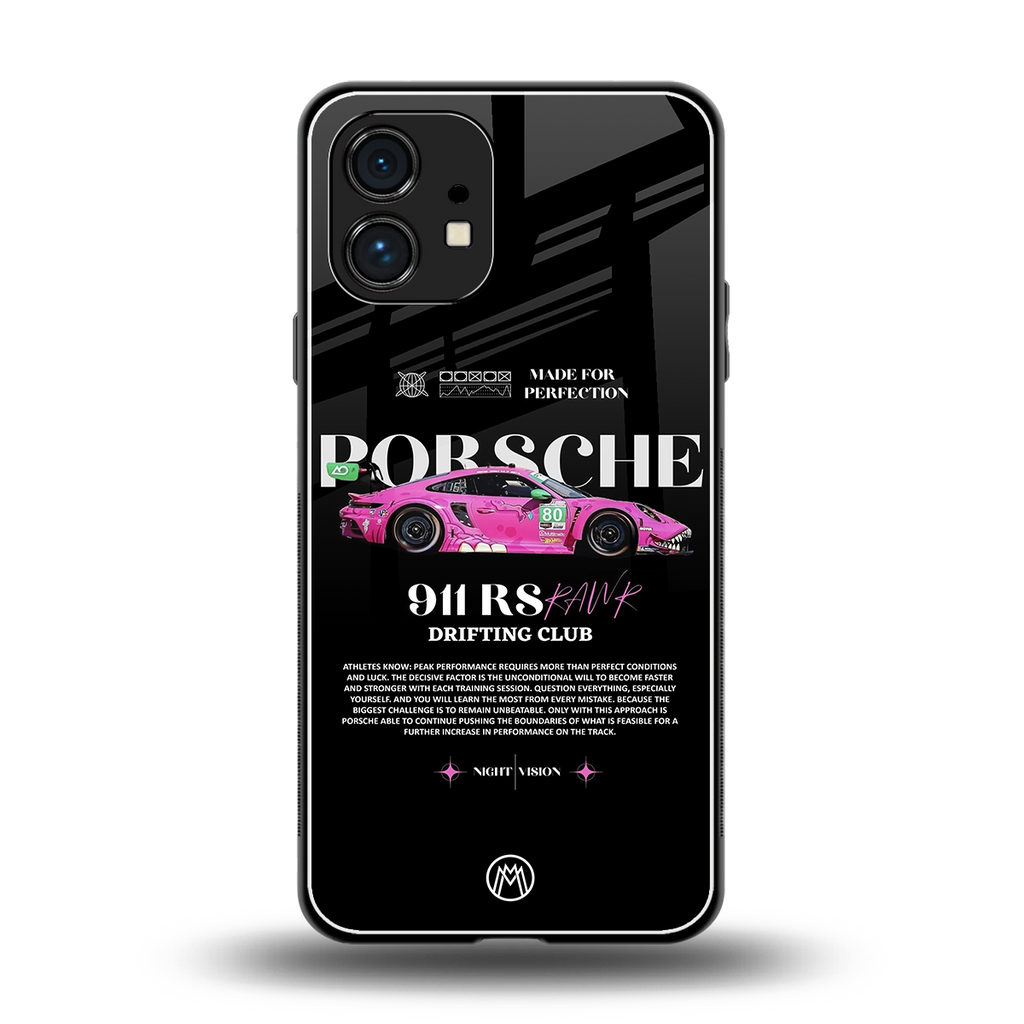 911 drifting club back phone cover | glass case for nothing phone 1