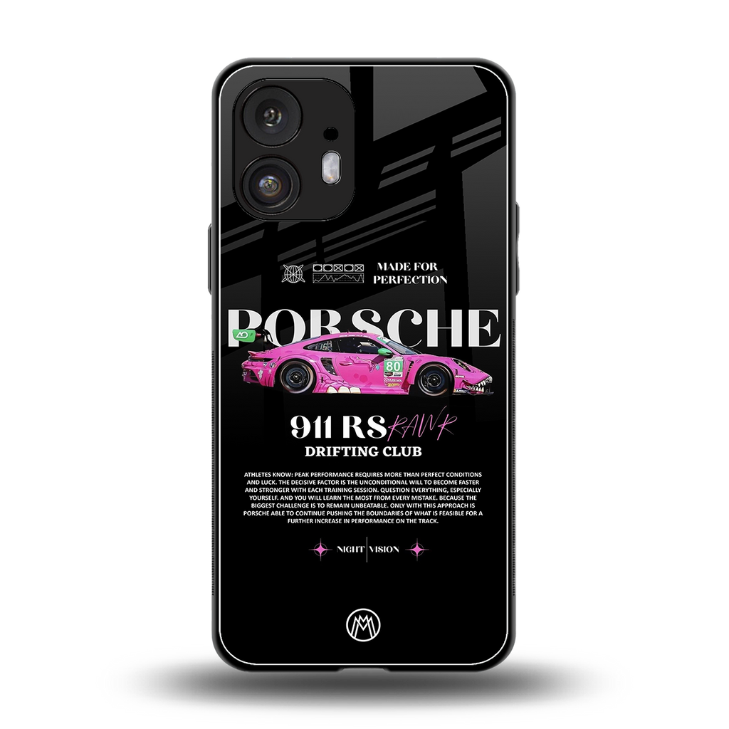 911 drifting club back phone cover | glass case for nothing phone 2