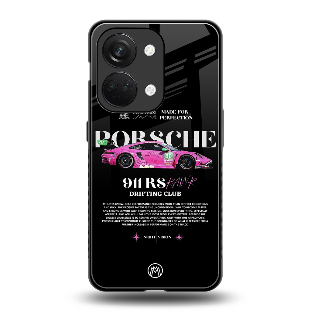 911 drifting club back phone cover | glass case for oneplus nord 3