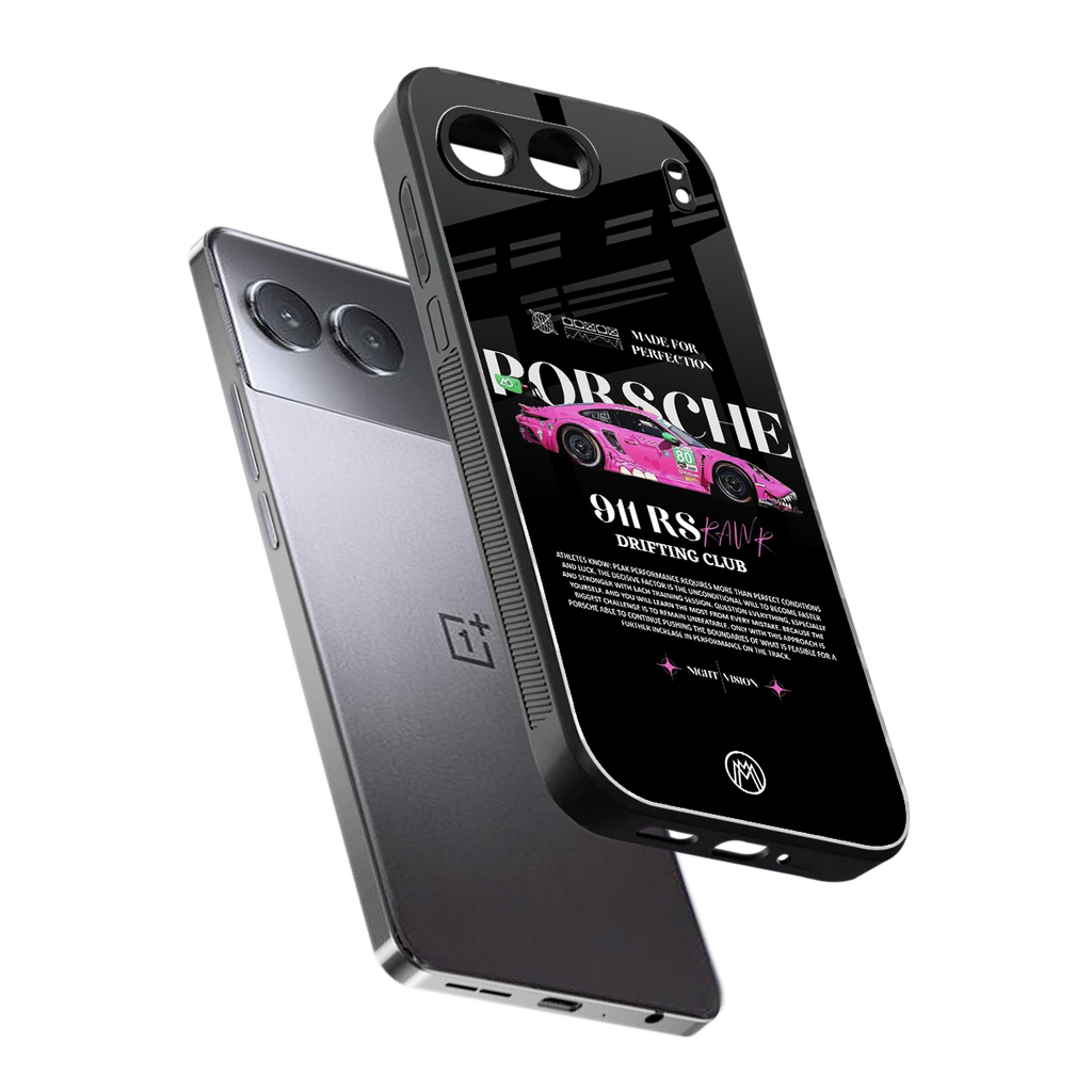 911 drifting club back phone cover | glass case for oneplus nord 4