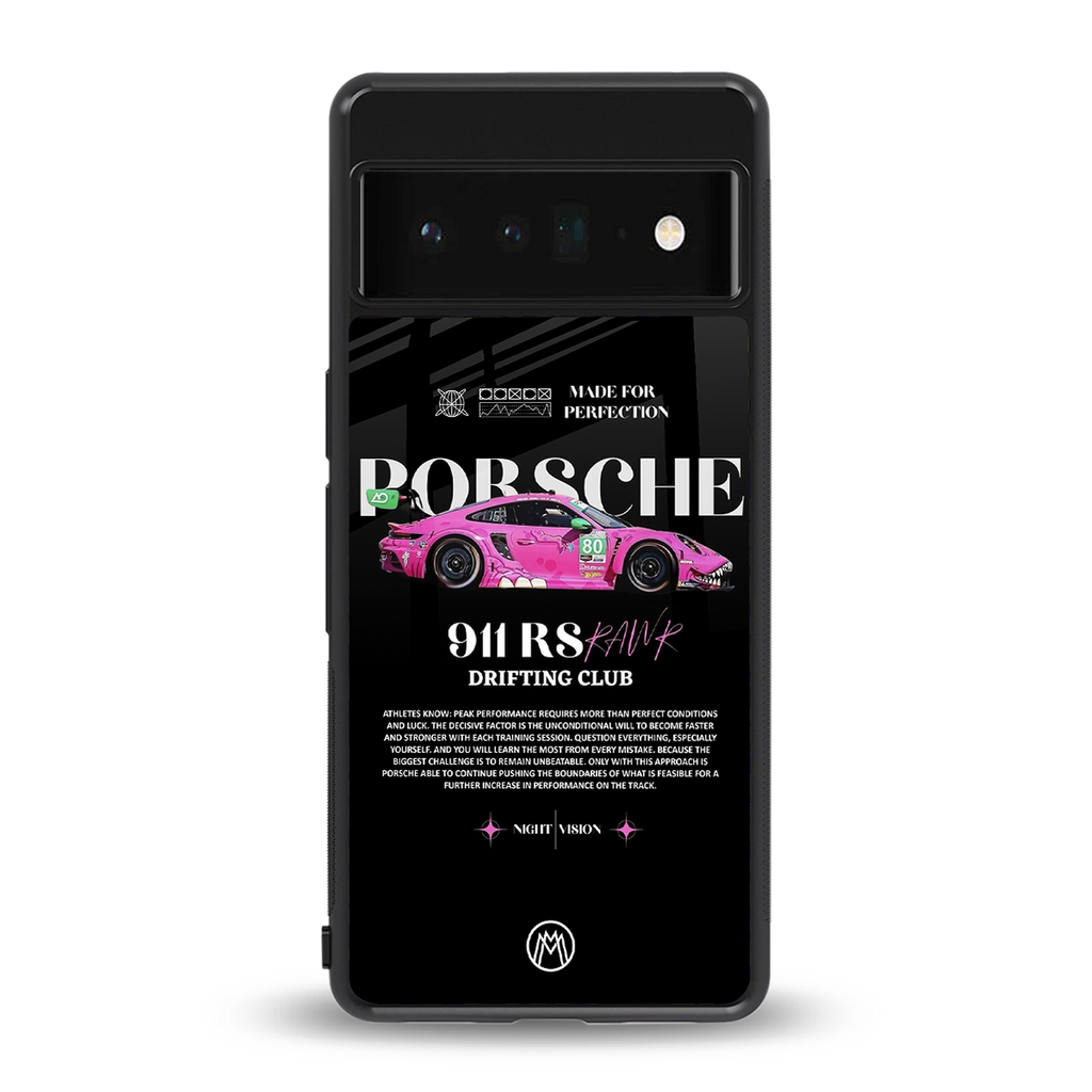 911 drifting club back phone cover | glass case for google pixel 6 pro