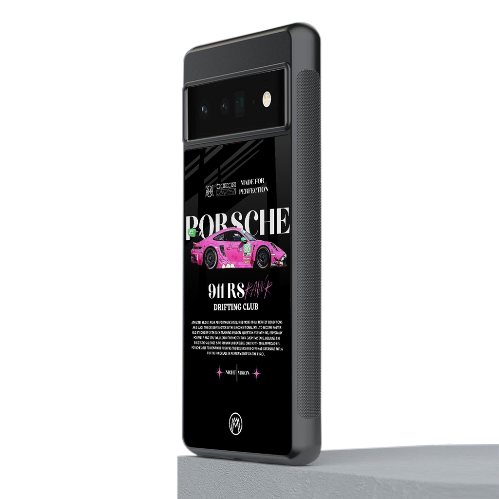 911 drifting club back phone cover | glass case for google pixel 6 pro